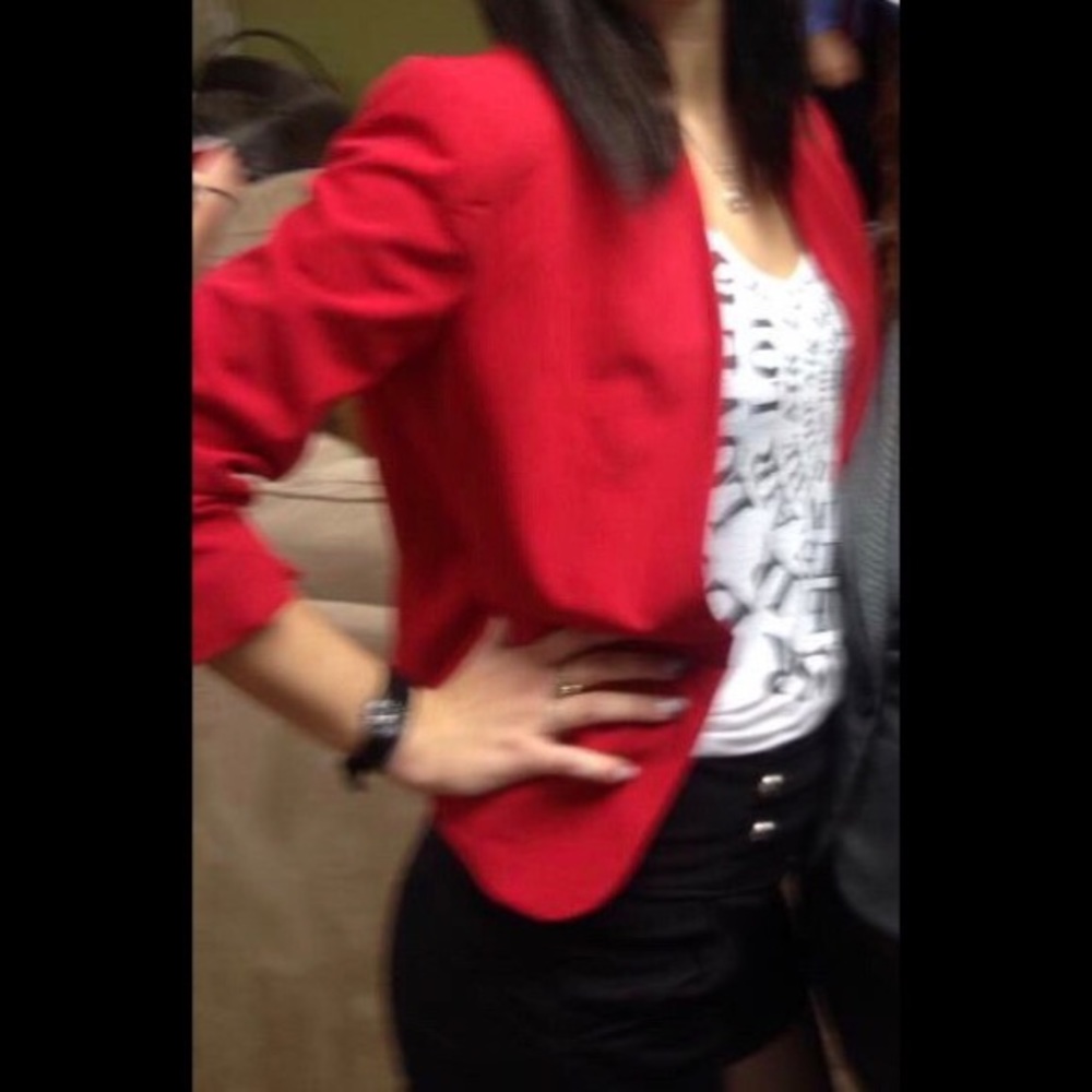 Red Lauren Conrad blazer